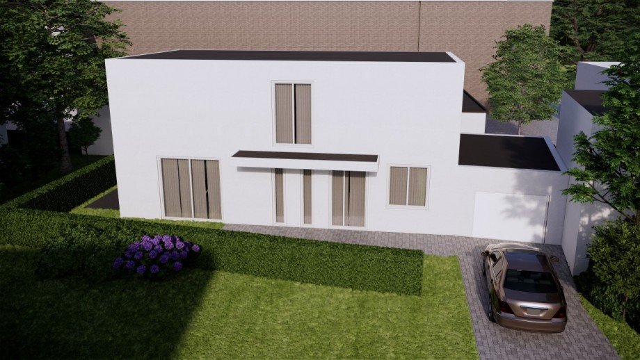 Frontansicht Einfamilienhaus D�sseldorf