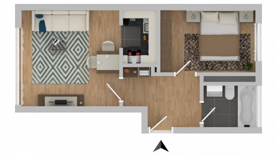 Grundriss_visualisiert Wohnung D�sseldorf