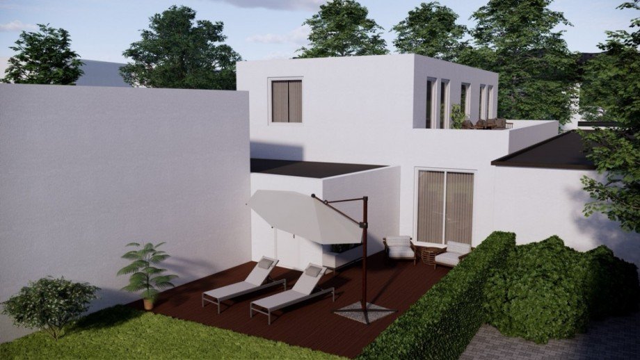 Gartenansicht Einfamilienhaus D�sseldorf