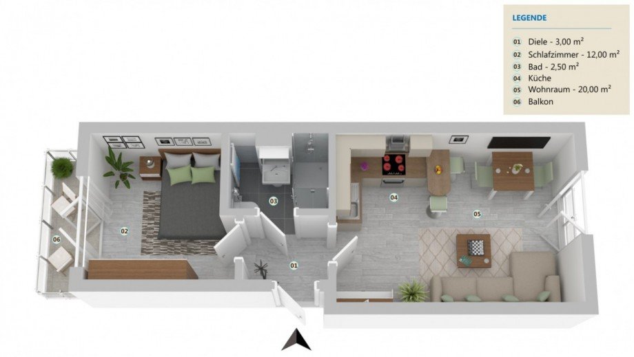 Grundriss der Wohnung Wohnung D�sseldorf