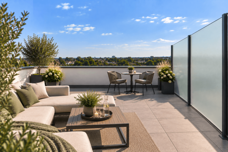 Visualisierung Dachterrasse WE 10 Mehrfamilienhaus Meerbusch