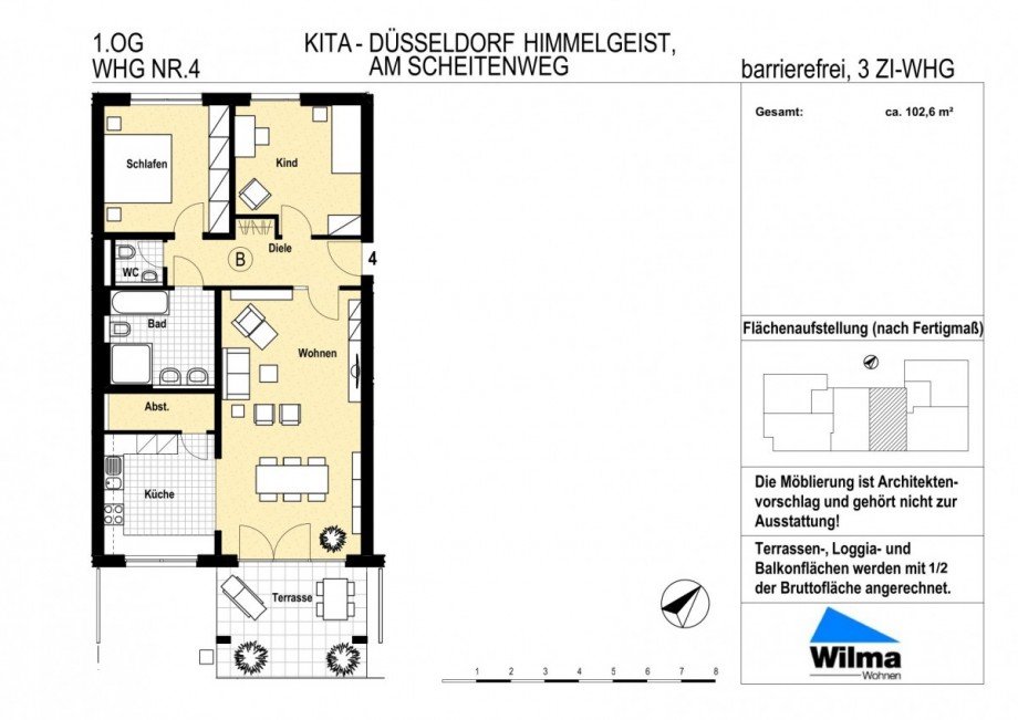 Grundriss WE 4 Etagenwohnung D�sseldorf